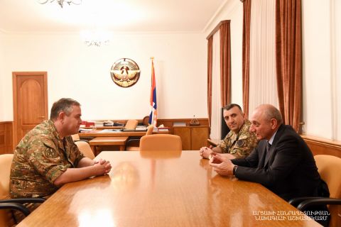 Artsakh Republic President Bako Sahakyan received head of the General Staff of the Republic of Armenia Armed Forces Artak Davtyan